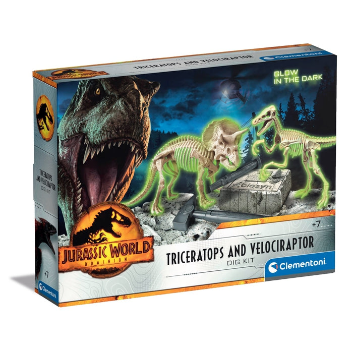Jurassic World 3 Triceratops e Velociraptor